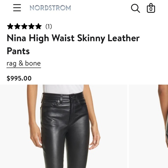 Rag & Bone Nina High-Rise Skinny Leather Pant
size 23 NWT - Picture 10 of 17